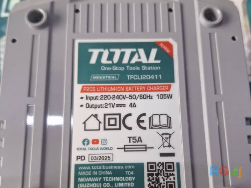 Аккумуляторная шлифовальная машинка TOTAL 20V